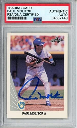 1990 Levél Paul Molitor HOF 242 Kártya Aláírt Milwaukee Brewers PSA/DNS - MLB Dedikált Baseball Kártyák
