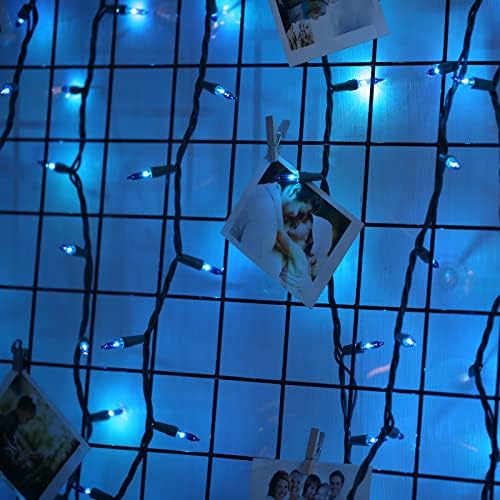 ODEETRONIC Karácsonyi Kék Fények, 21.63 ft 100 Gróf Izzó String Fények Csatlakoztatható, 120V UL Minősített Karácsonyi Beltéri