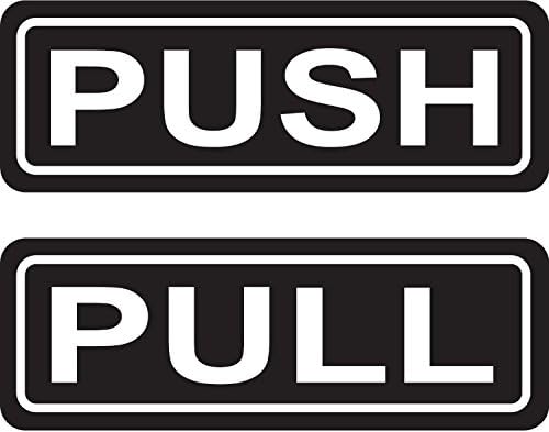 PUSH PULL Ajtó Jel 2x6 Matrica, Matrica Bakelit Üzlet Bolt üzlet készült által értékesített Matricák ZapZap