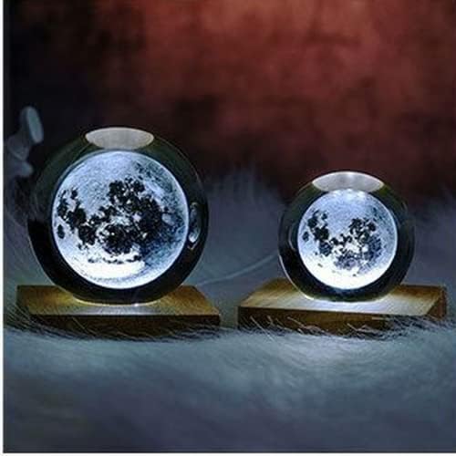 Hapolenop 2.4 inch (60mm) 3D Lézer Hold kristálygömb Gravírozott Modell Kézműves Gömb Dísz Gömb Üveg Haza Dekoratív Golyókat,
