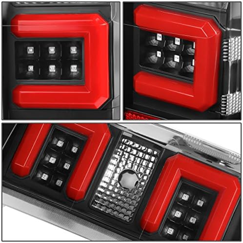 3D-s LED-es hátsó Lámpák Csomag Harmadik Fék Lámpa Kompatibilis Chevy Silverado 14-19, Pár, Fekete Ház Tiszta Lencse
