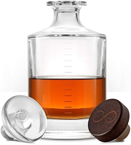 Whiskey Infinity Derítő - Cairn Kézműves Üveg Whisky & Italos Üveget, majd Dugóval (1L kapacitás 2oz jelek)