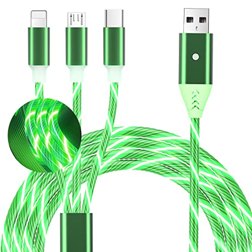 3 az 1-ben Gyors Töltő Kábel, Fény-fel Multi Töltő Kábel Vezeték Kapcsoló Központ, Micro USB/C Típus/iOS Telefon Gyors Töltés