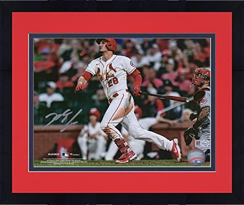 Keretes Nolan Arenado St. Louis Cardinals Dedikált 8 x 10 Befejező Hinta Fénykép - Dedikált MLB Fotók