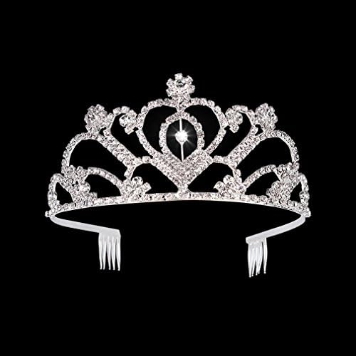 Jaciya 2 Csomag Tiara Korona a Nők, Lányok Hercegnő Ezüst Kristály Tiara a Fésű, Strasszos Headpieces tiara de la corona