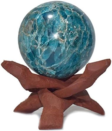 Healings4u Gömb Kék Apatite Méret 2.5-3 Inch & az Egyik Fa Labdát állj Természetes Crystal Ball Gömb Vastu Reiki Csakra Gyógyító