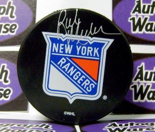 Rick Middleton aláírt Korongot (New York Rangers) Retro Puck - Dedikált NHL Korong