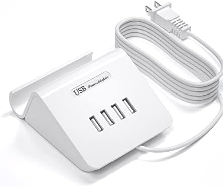 VHBW USB Töltő Állomás, 25W, 4 Port USB Töltő Állomás Több Eszköz, Több USB-Töltő Állomást a Telefon készenléti (UL, 5Ft