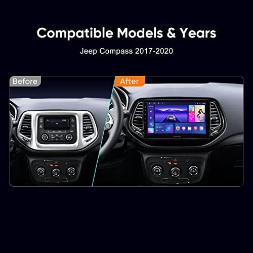 Android 12 Autó Sztereó Frissítés Rádió Jeep Compass 2017-2020 Csere Telepítési csomag DSP Auto Hifi (3GB+32GB) Vezeték nélküli