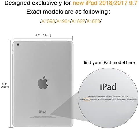 MoKo Esetben Illik 2018/2017 iPad 9.7 5./6. Generációs, Vékony, Könnyű, Okos Shell Stand Fedél Áttetsző Matt Vissza Protector