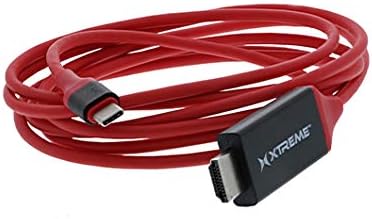 Xtreme Kábelek 6Ft. USB-C Típusú HDMI kialakítva, mozgás, Fekete,XCB2-1016-PIROS