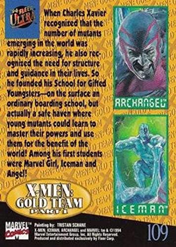1994 Ultra X-Men NonSport 109 Iceman/Arkangyal Hivatalos Marvel Normál Méretű Kereskedelmi Kártya