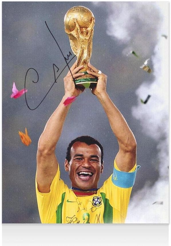 Cafu Aláírt Brazília Fotó - 2002-Es Vb-Győztes Autogram - Dedikált Futball Fotók