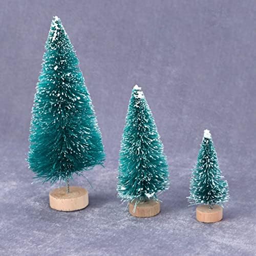 Toddmomy Karácsonyi Dekor 5db Mini Hó Miniatűr karácsonyfa Hó, Fagy Fák Mini Szizál Fa Frost Fák Miniatűr Karácsonyi Díszek