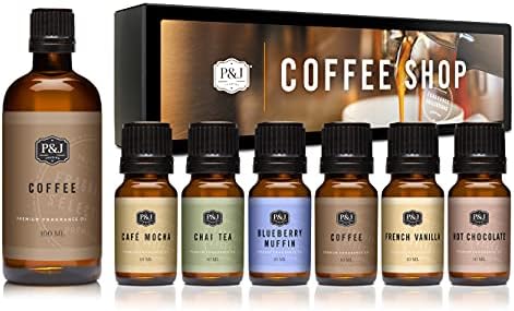 P & J Kereskedelmi - Illat Olajok Kávé Meghatározott Bundle - Prémium Minőségű Illatos Olajok
