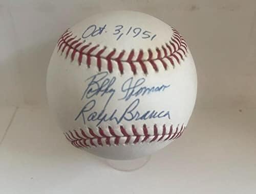 Bobby Thomson Ralph Branca Október 3. 1951-ben Aláírt Auto M. l. Baseball Szövetség Ai62698 - Dedikált Baseball