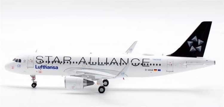 JC Szárnyak a Lufthansa Airbus A320 Star Alliance D-AIUA állvánnyal 1/200 FRÖCCSÖNTÖTT Repülőgép Előre elkészített Modell
