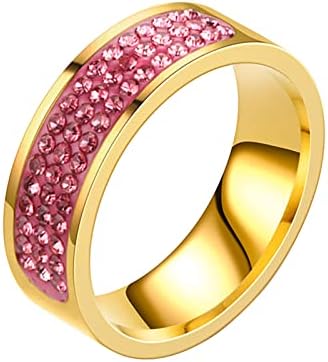 A nők Eljegyzési Gyűrűk Kerek Vágott Zircons jegygyűrű Ékszer Rozsdamentes Acél Teljes Gyémánt Gyűrűk Nő Pár Gyűrű Párok