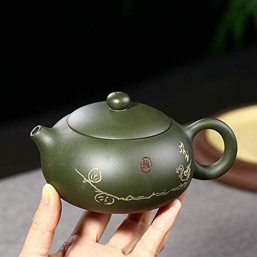 Oldva 240ml Yixing teáskannában Lila Agyag Xishi Teáskanna Kézzel készített Zöld Sár, Vízforraló Kínai Teaware