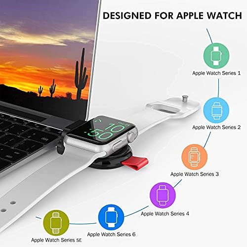 3 Csomag Fekete Apple Nézd Travel Töltő, Hordozható Mágneses iWatch Autós Töltő USB-Gyors Töltés az Apple Nézni Sorozat 7