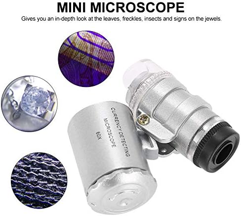 60X Mini Mikroszkóp Zsebében Nagyító Nagyítólencse Nagyító LED-es
