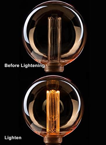 Harwez Globe Dekoratív LED-es Izzó, Nagyméretű Kerek Szabályozható Amber RN(Retro&Újdonság) G125/G40, Virtuális Szálban,