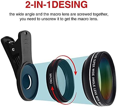 YDXNY 2 az 1-ben a Kamera Lencséje 0.45 x Szuper nagylátószögű&12,5 X Makró Mobiltelefon Lencse Készlet Okostelefonok