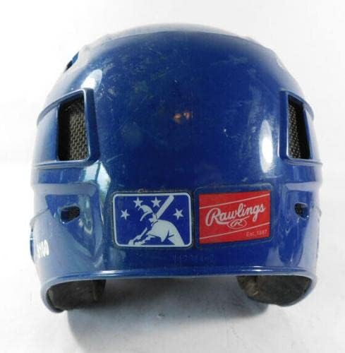 Rawlings S100 Blue Jays Játék Kopott Használt 7-es Méret 3/8 Szemrebbenés Sisak DM84764 - MLB Meccset Használt Sisakok