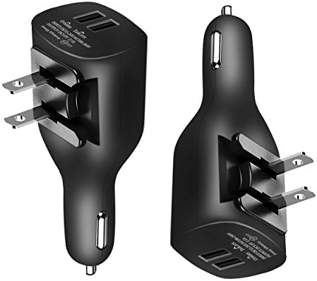 NDLBS 2Pack USB Autós Töltő,2 az 1-ben Hordozható USB Autós Töltő Összecsukható Csatlakoztassa Fali Töltő Kompatibilis az