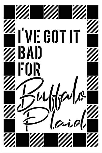 Rossz A Buffalo Kockás Ellenőrizze Stencil által StudioR12 | Festés, Fa Jel | Bútor Göngyölegek, illetve Szövet | Favágó