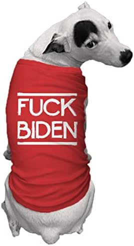 Fasz Biden - Vicces Anti-Demokrata Kutya Póló (Piros, X-Large)
