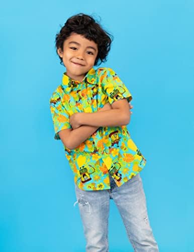 Nickelodeon Spongyabob Kockanadrág Fiúk Hawaii Rövid Ujjú Gomb Le Póló