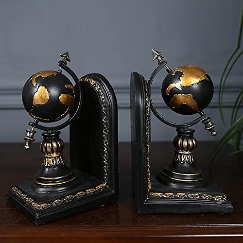 XJJZS Globe Bookend Gyanta Figurák Retro Globe Könyv Állvány Modell Miniatűr Díszek Kreatív Kézműves Háztartás, Dekoráció