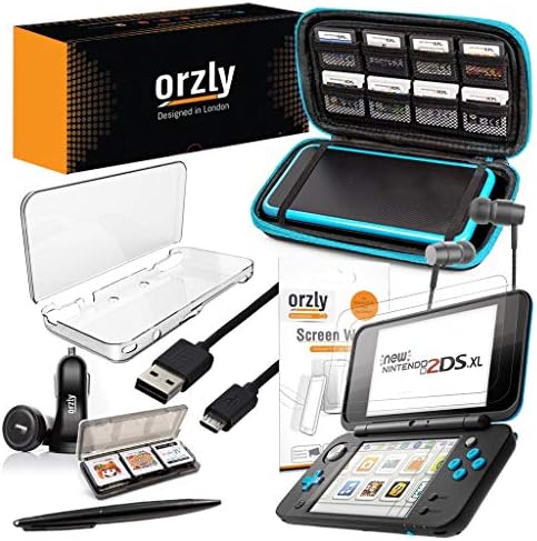 Orzly 2DSXL Tartozékok, Végső Starter Pack az Új Nintendo 2DS XL (Csomag Tartalma: Autós Töltő/USB Töltő Kábel/Konzol Esetén/Patron