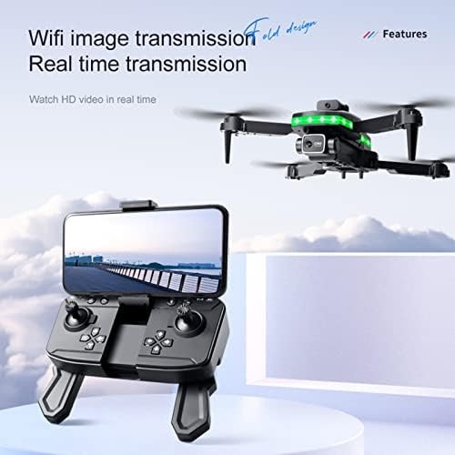 Mini Drón, 4k Dual Kamera HD Repülőgép FPV Drón WiFi Kamera 4 csatornás Távirányító Összecsukható Drón, LED Vaku, Bár App