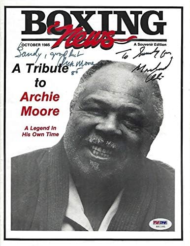 Muhammad Ali & Archie Moore Aláírt Auto volna Tribute Magazin PSA/DNS-LOA Autogram - Dedikált NFL Magazinok