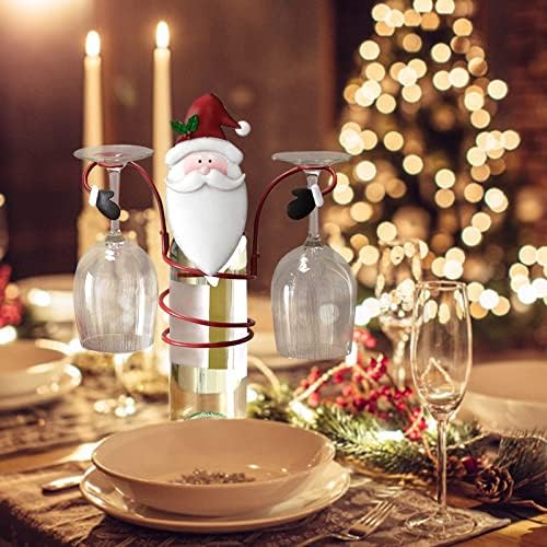 DBYLXMN Szemüveg Tökéletes 1 Üveg Bor Birtokosai Konyha Rack Ünnep, maradjon Otthon Üveg & 2 Bor Tárolására Karácsonyi Üveg