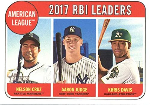 2018 Topps Örökség 3 Aaron Bíró/Nelson Cruz/Khris Davis New York Yankees/Seattle Mariners/Oakland Athletics Baseball Kártya