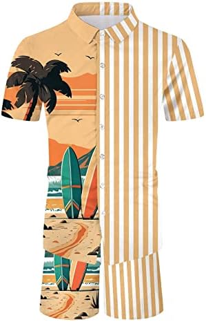 2023 Hawaii tréningruha Férfi Meghatározott Nyári Alkalmi, Rövid Ujjú T-shirt Surf Beach Nadrág Férfi tréningruha Készletek