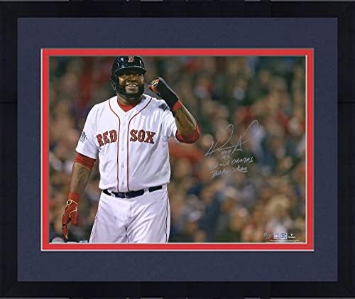 Keretes David Ortiz Boston Red Sox Dedikált 16 x 20 öklöst Fénykép Több Feliratok - Limitált Kiadás 34 - Dedikált MLB Fotók