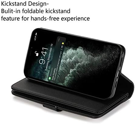 EYZUTAK Pénztárca tok Samsung Galaxy Note 20 5G,Mágneses Táska Cipzáras Zseb PU Bőr Flip 9-Kártya Slot, valamint Csuklópántot