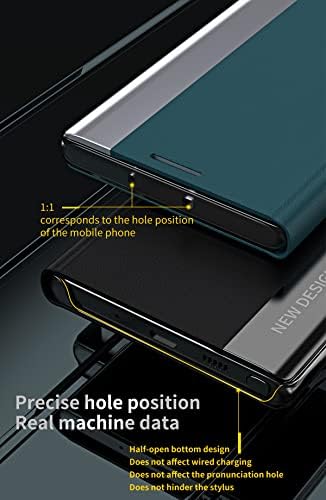 CCSmall tok Samsung Galaxy S22 Ultra (Nem S22), Prémium PU Bőr Kitámasztó Fedezze Tartós Ütésálló Stand Flip Telefon tok