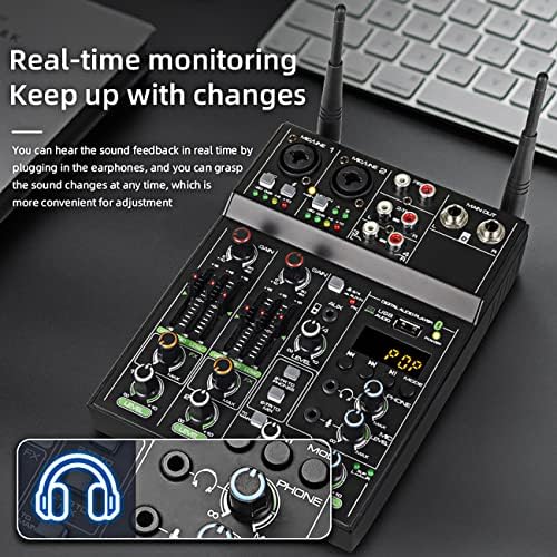 Depusheng UF4-M-Audio Studio hangmérnök Testület - 4 Csatorna-Bluetooth-Kompatibilis Szakmai Hordozható Digitális DJ keverőpult