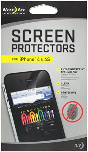 Nite Ize NSP-08-04AF Képernyő Védő iPhone 4/S - 2 Csomag Kiskereskedelmi Csomagolás - Világos