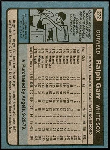 1980 Topps 272 Ralph Garr Chicago White Sox (Baseball Kártya) NM White Sox