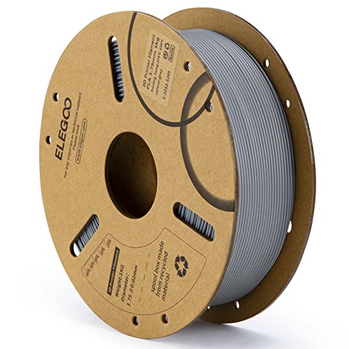 ELEGOO PLA Végtelen 1.75 mm Szürke 1 KG, 3D-s Nyomtató Végtelen Dimenziós Pontosság +/- 0,02 mm, 1 kg Karton Spool(2.2 kg)