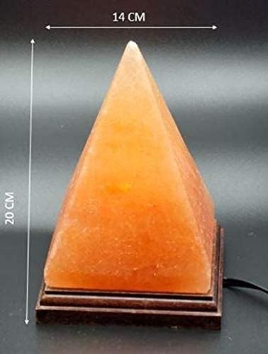 Apex Globális Himalájai Rózsaszín Só Lámpa Piramis Egyedileg Kézzel Készített, (8 cm, 7 kg.) Amber Ragyogás, Hiteles Vezeték