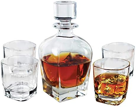 Amerikai Atelier Michelle 5 Darab Dekoratív Whiskys Üveget Set Top Üveg Bor, Whisky, Brandy, Italok, 24 oz