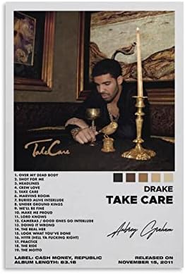 ARSHUN Zenei Album Poszter Drake vigyázz HD Vászon Nyomatok Wall Art Szoba Esztétika Dekoráció 12x18inch(30x45cm)