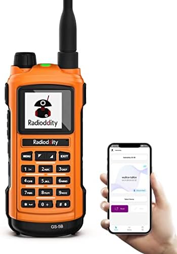 Radioddity GS-5B Bluetooth Programozási Kézi Rádió kétsávos Hosszú távú Két Rádió Kettős ADÓ-vevő, USB Újratölthető, S-es,